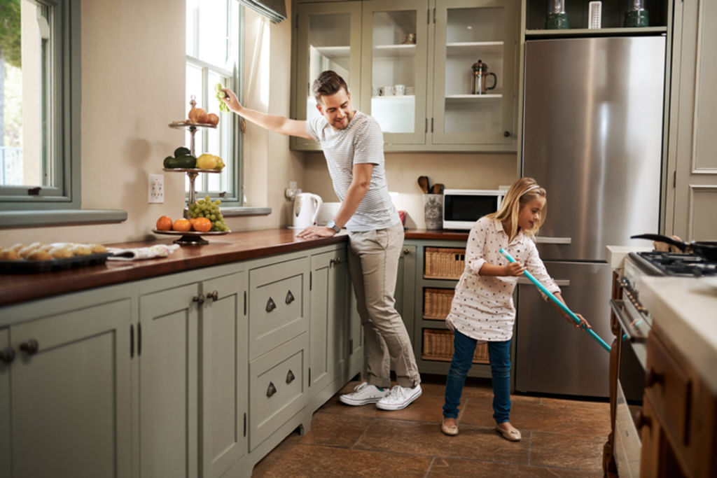 In the kitchen and bathrooms, things get a bit more serious again. Photo: iStock