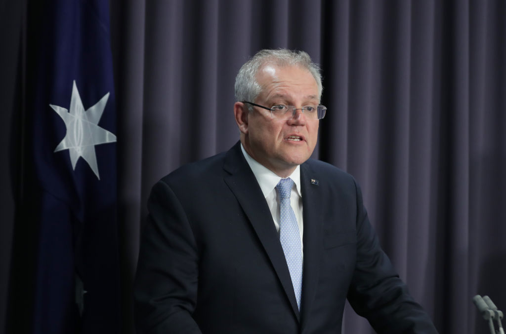Prime Minister Scott Morrison put a ban on auctions and open for inspections on Tuesday night. Photo: Alex Ellinghausen