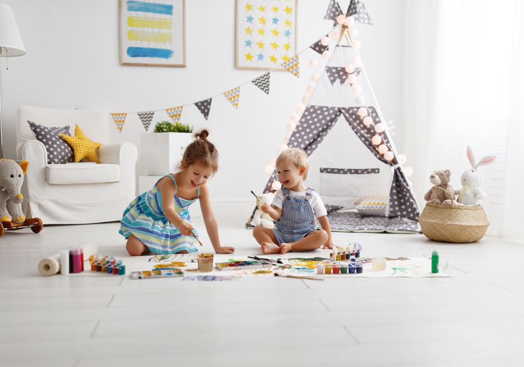Working from home with a toddler calls for some creative measures. Photo: iStock