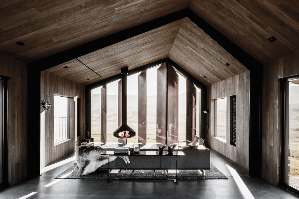 The Range is a long rectangular building that features an asymmetrical roofline. Photo: Tom Blachford and Kate Ballis. Architect: Atelier Andy Carson
