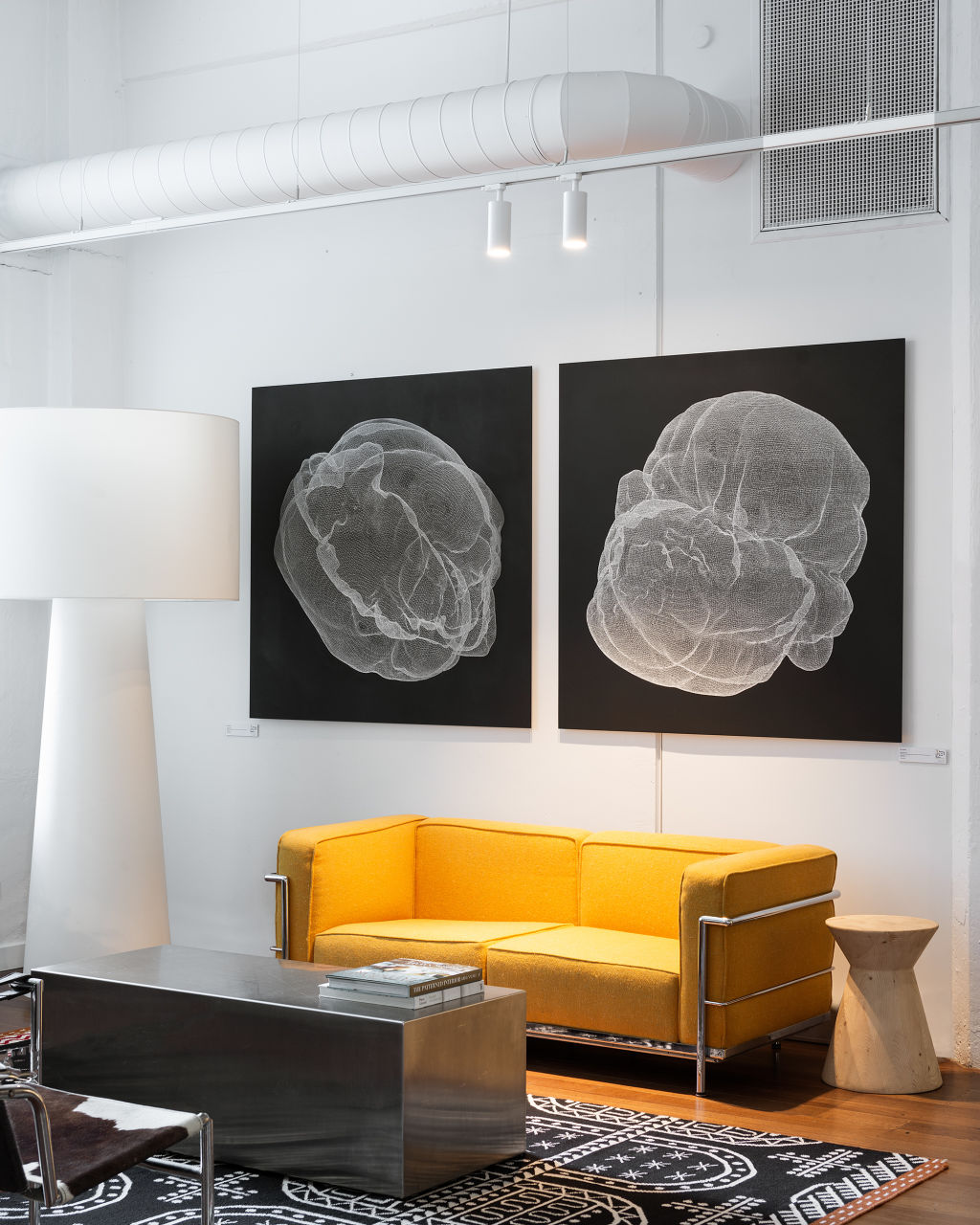 For more fragile works, hallways and bedrooms can make ideal locations. Photo: Aaron Puls. SJB Office – FLG collaboration – Artworks: Jay Kochel.
