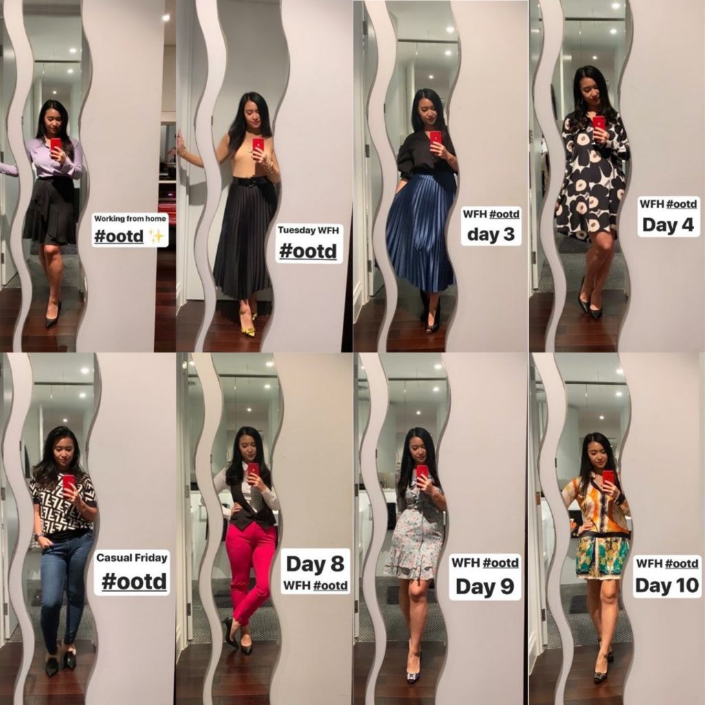 Hidajat's compilation of working from home outfits. Photo: Supplied