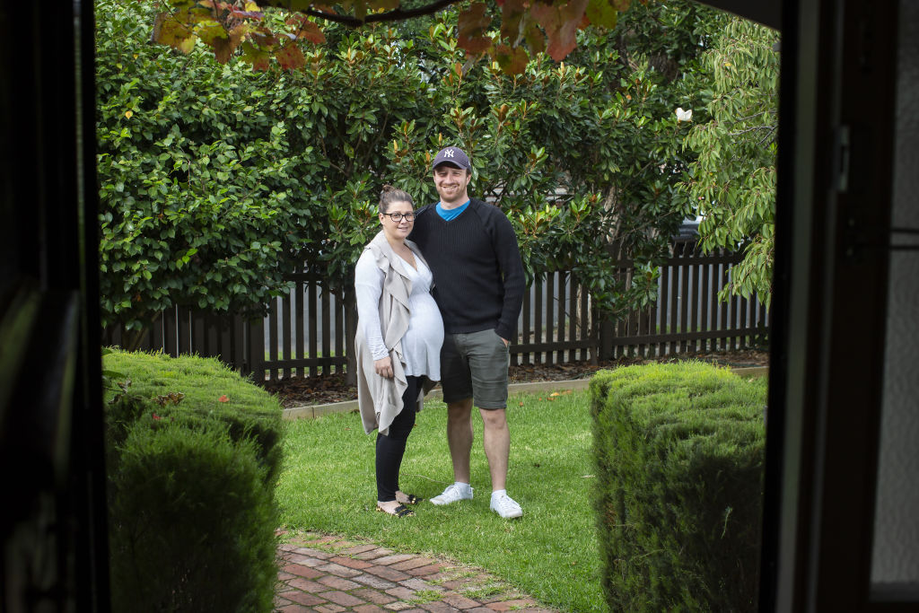 Mitchell and Tennielle Woods beat five other parties to buy their family home. Photo: Stephen McKenzie