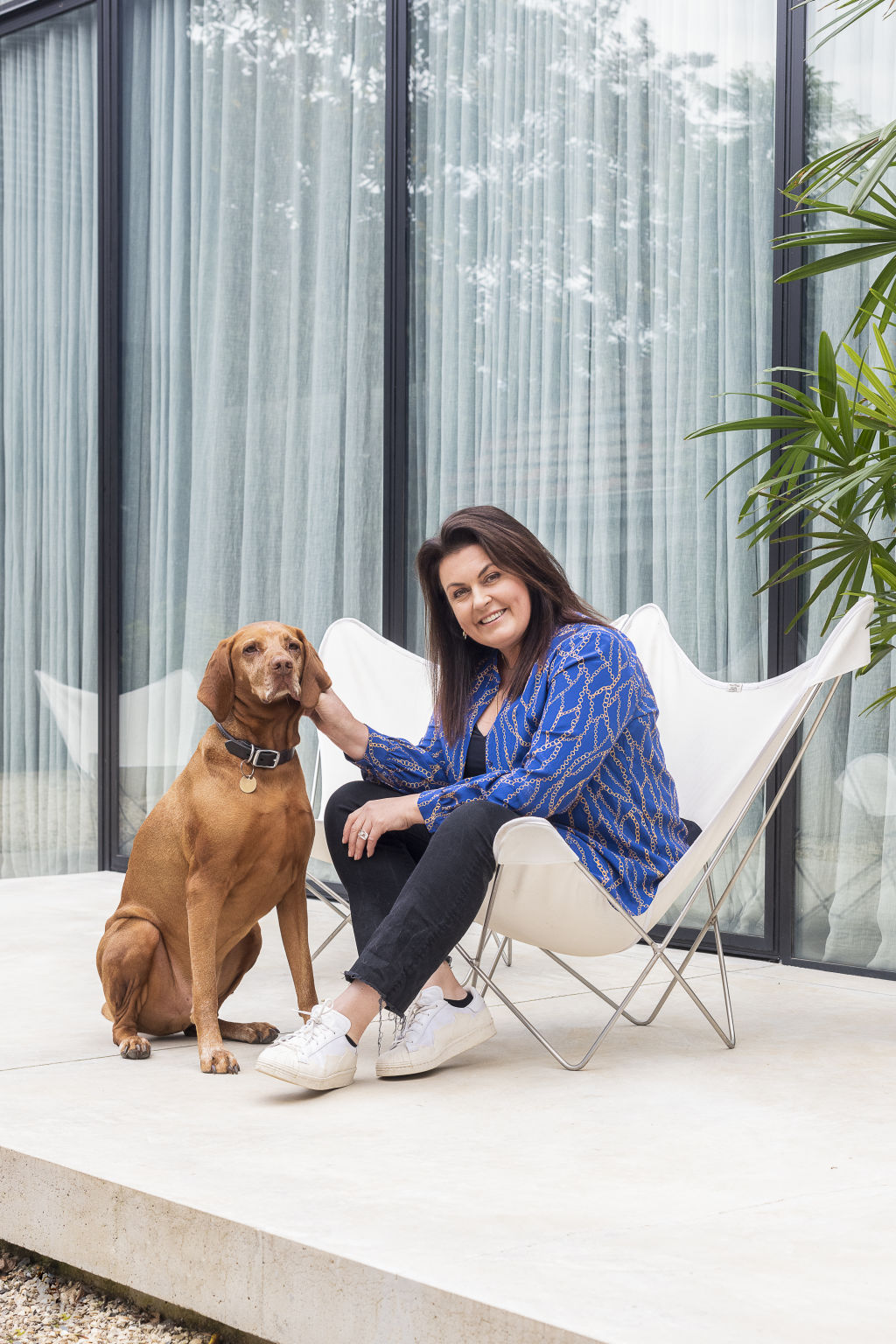 The Queen Victoria Market ambassador and mother-of-two loves to shop local and is still keeping her distance while walking the family dog for two hours a day. Photo: Carmen Zammit