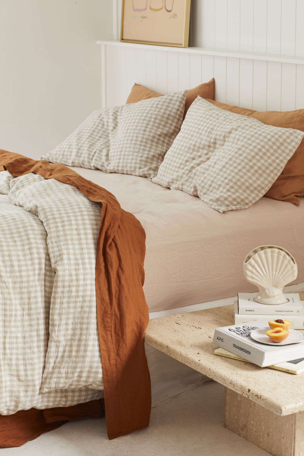 Neutral and muted colours are your best bet when it comes to bed linen. Photo: I Love Linen