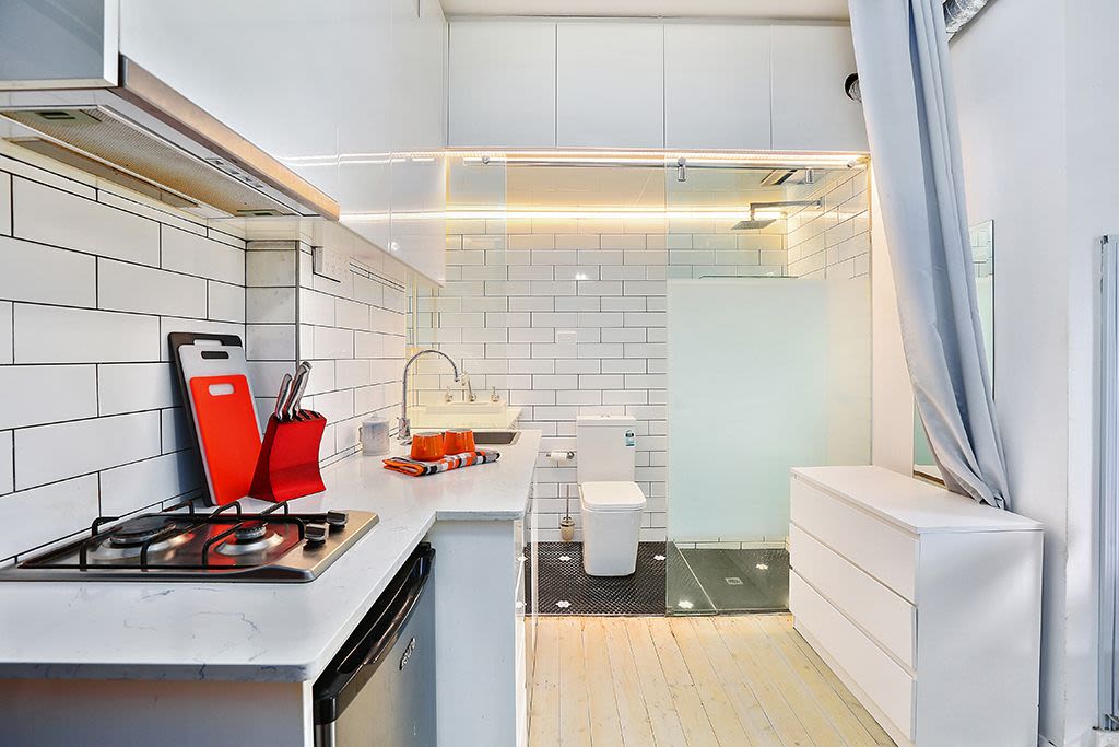 The toilet/kitchen area at 4b/114 Burton Street, Darlinghurst
