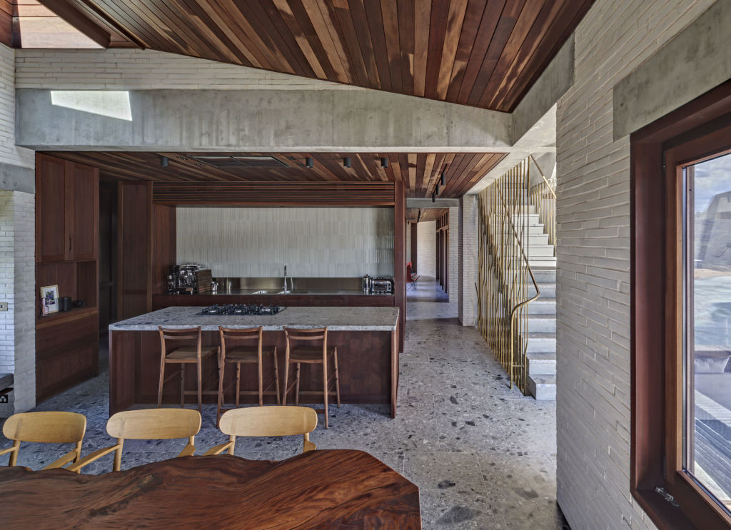 Even without the view in frame, the interiors are earthy and amazing. Photo: Michael Nicholson