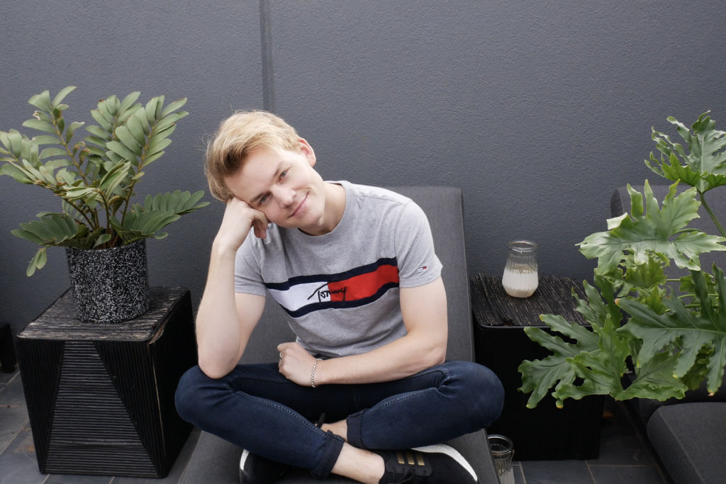 Creasey was planning on building a veggie patch garden on the balcony but laziness has stopped that. Photo: Supplied