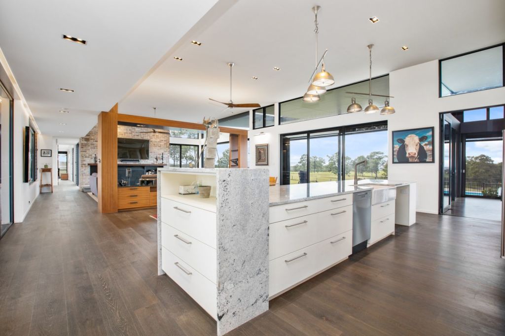 Views to the entertaining area from the kitchen at 451 Tocal Road, Mindaribba. Photo: PRDnationwide Hunter Valley