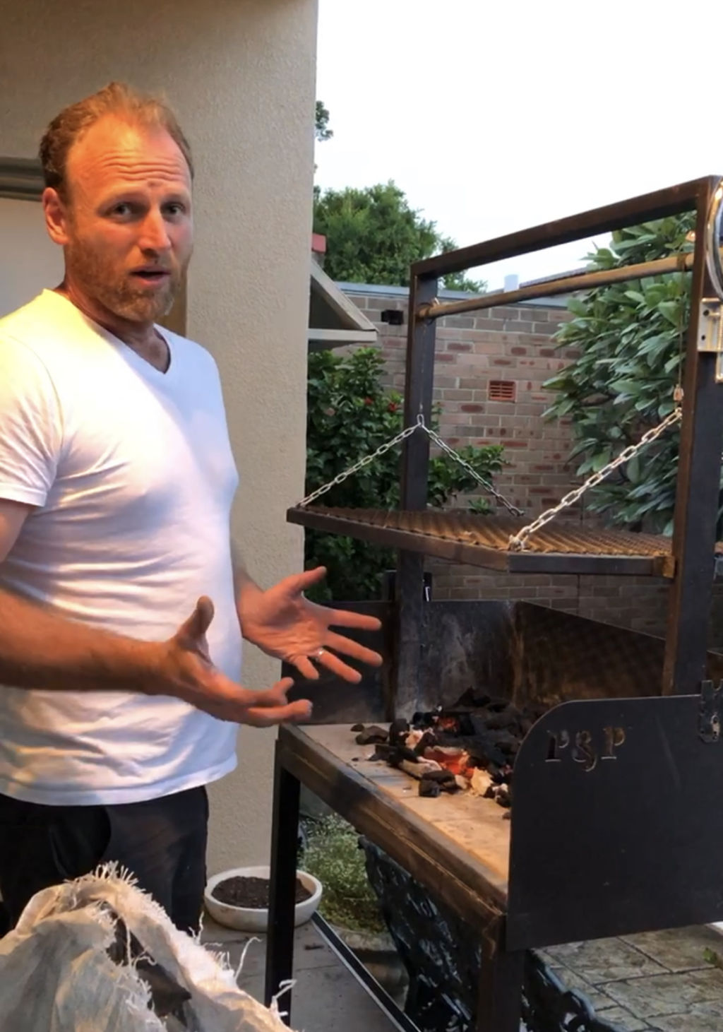 Charlie and his wife Alex decided to call their barbecue business Pig & Pilgrim, and it is currently booming.  Photo: Supplied