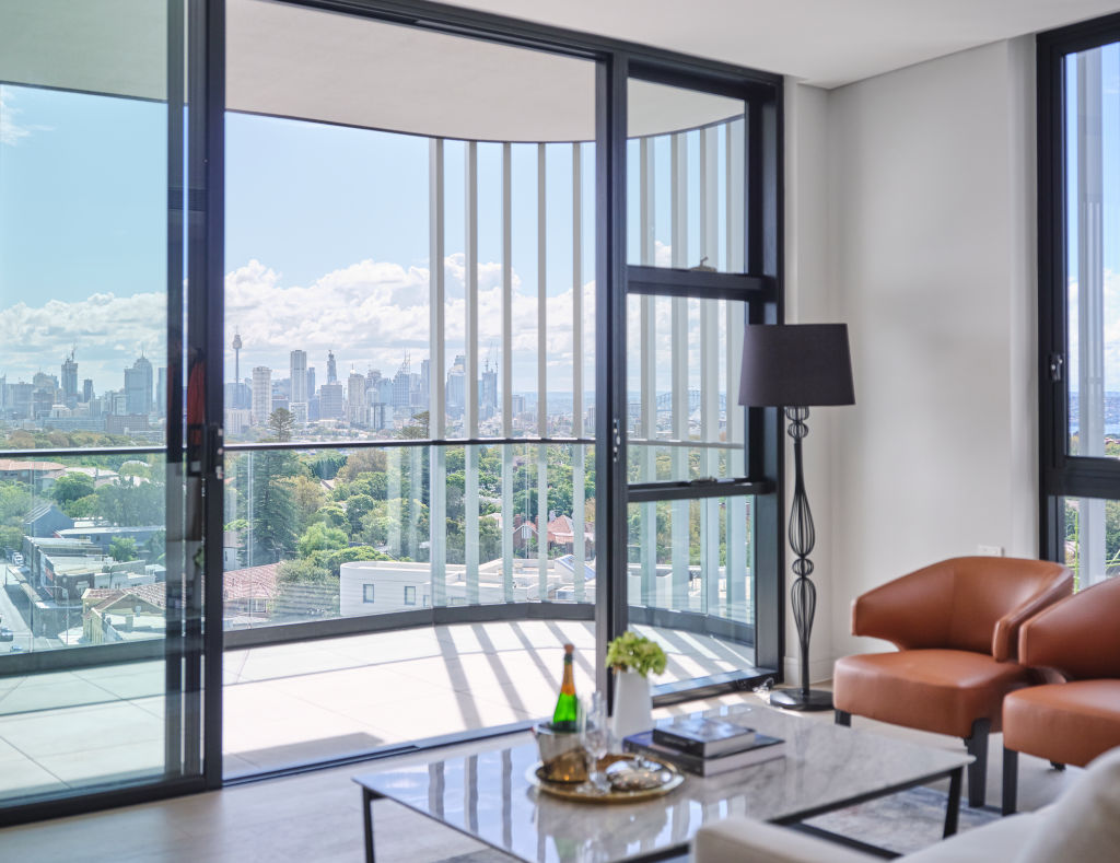 City views from an apartment at NewLife Bondi Junction. Photo: FRMEZ / MARTIN SIEGNER