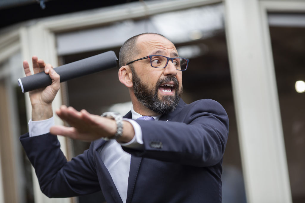 Luke Brizzi auctions 15 Latham Street, Northcote.  Photo: Stephen McKenzie