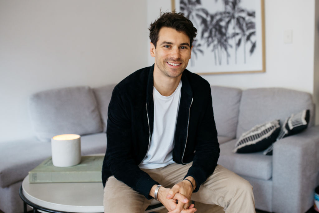 Radio presenter and ex-reality TV star Matthew Johnson lives in Bondi with his fiancee Laura Byrne and their daughter Marlie-Mae. Photo: Rachel Kara