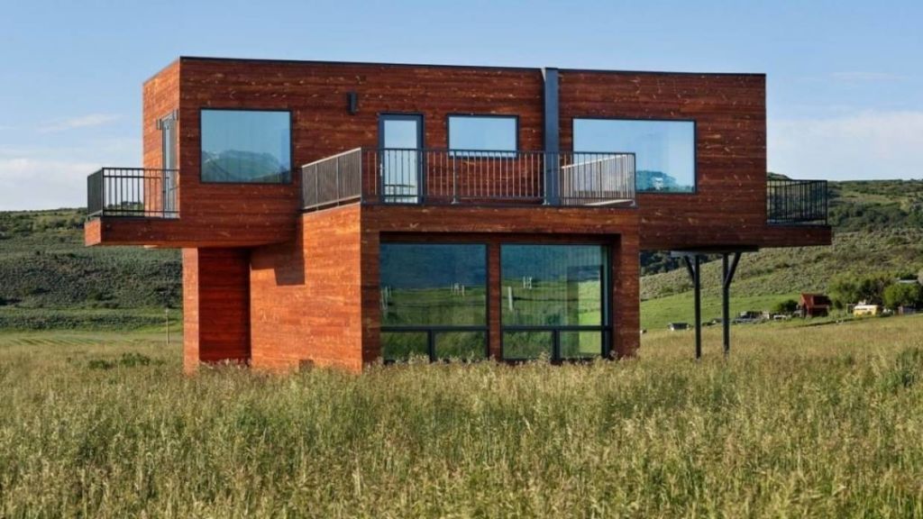 The seller has also configured the shipping containers so that another one could be added to the first floor of the home for additional living space. Photo: Supplied