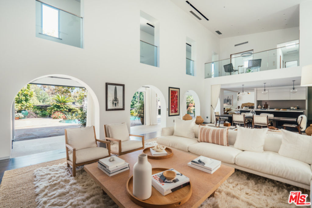 The contemporary main house offers high ceilings. Photo: Compass