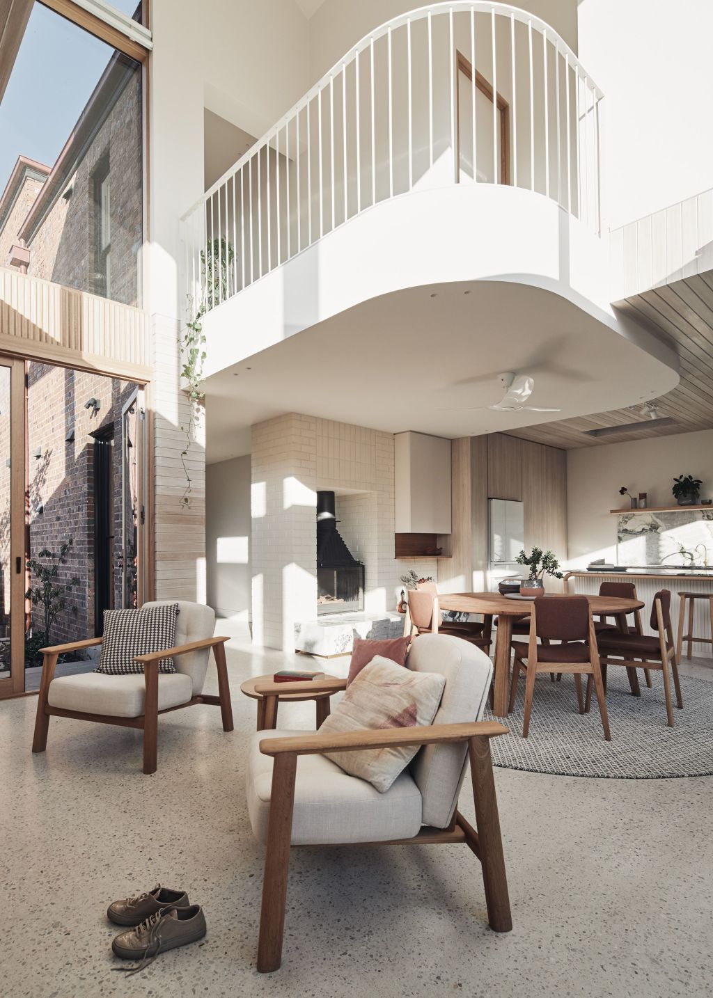 Keeping the kids in the picture is the elevated breakout balcony. Photo: Peter Bennetts.