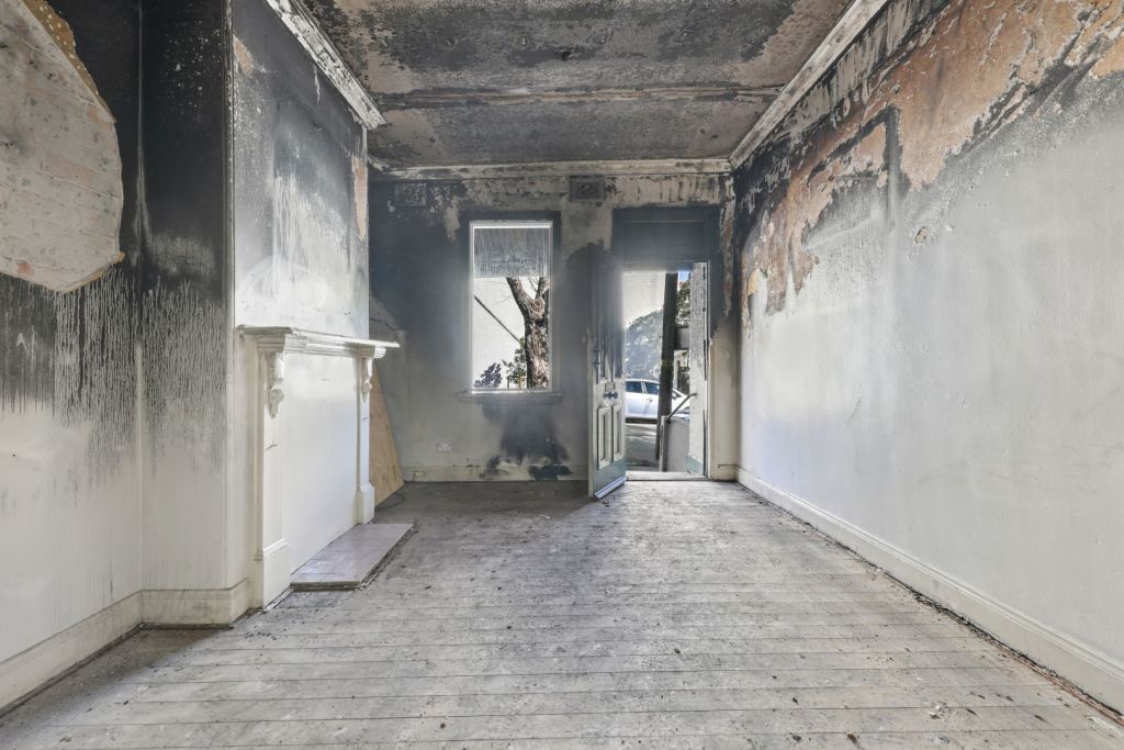 'Scorched but salvageable': Fire-ravaged Glebe terrace hits the market