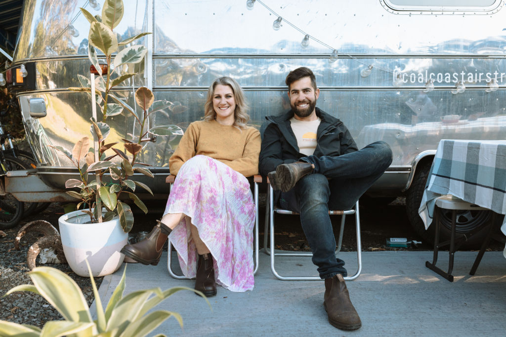 With the tenanted house only taking up 0.4 hectacres, the family chose a paddock 150 metres away from the tenants and set up the Airstream there. Photo: Vaida Savickaite