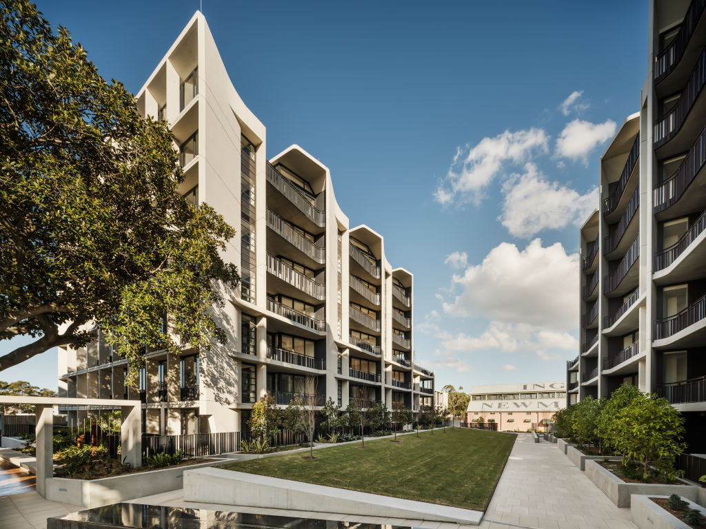The four buildings that make up Figtree Pocket are the second stage of a mixed-use development at Cbus Property’s Newmarket Randwick. Photo: Supplied