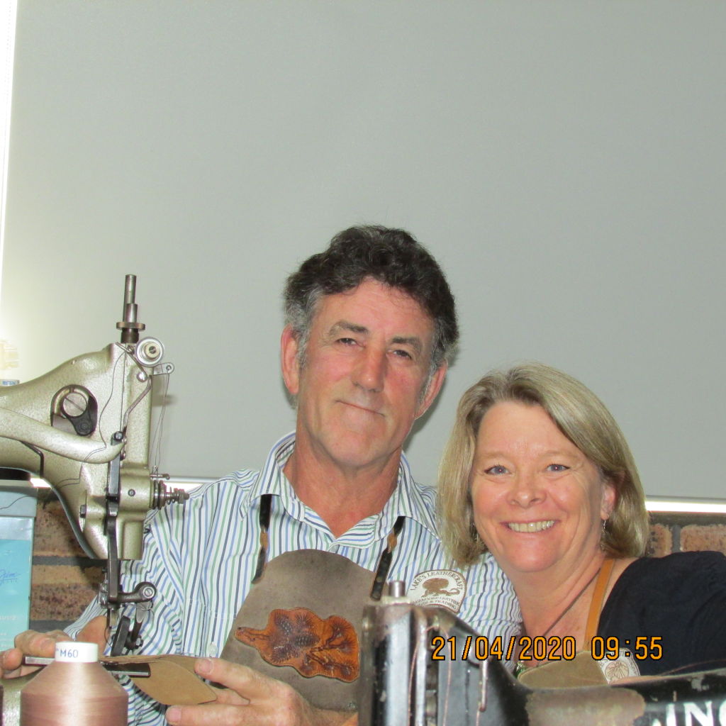 Brian and Wendy Lake at Bungendore Village Leather. Photo: Supplied