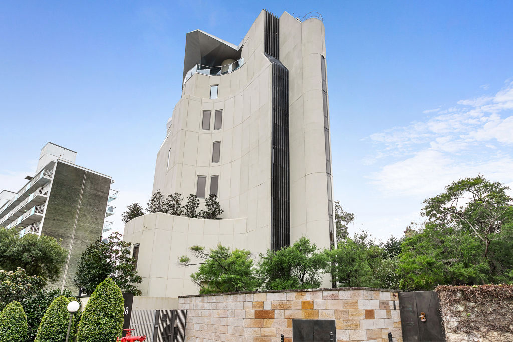 The distinctive curved tower that was designed by architect Stuart Murray in the early 1970s.