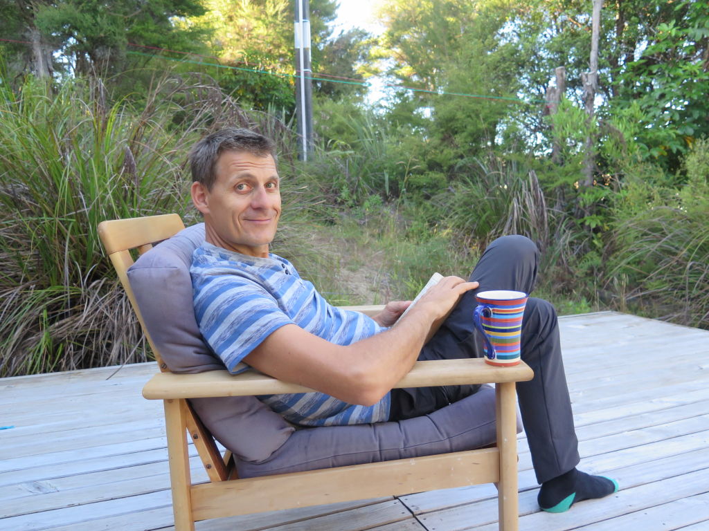 Matt Luthi on the veranda of his positive energy house at Tamborine in Queensland. Photo: Supplied