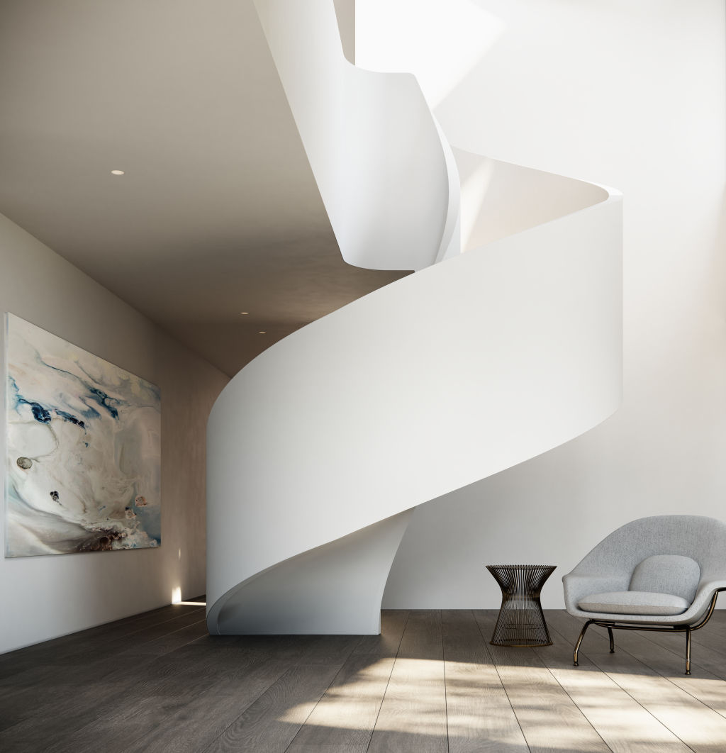 An artist's impression of a spiral staircase at Edition Toorak, designed by Cera Stribley. Photo: Supplied