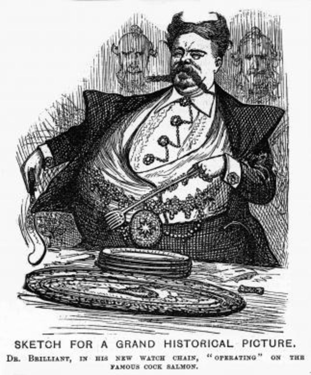 Diamond Jim Beaney in a Melbourne Punch cartoon, 1877. Photo: Supplied