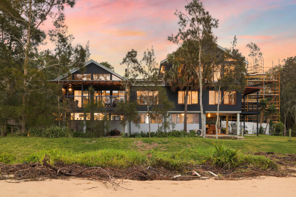 The Pearl Beach house is built atop a boatshed and cellar.