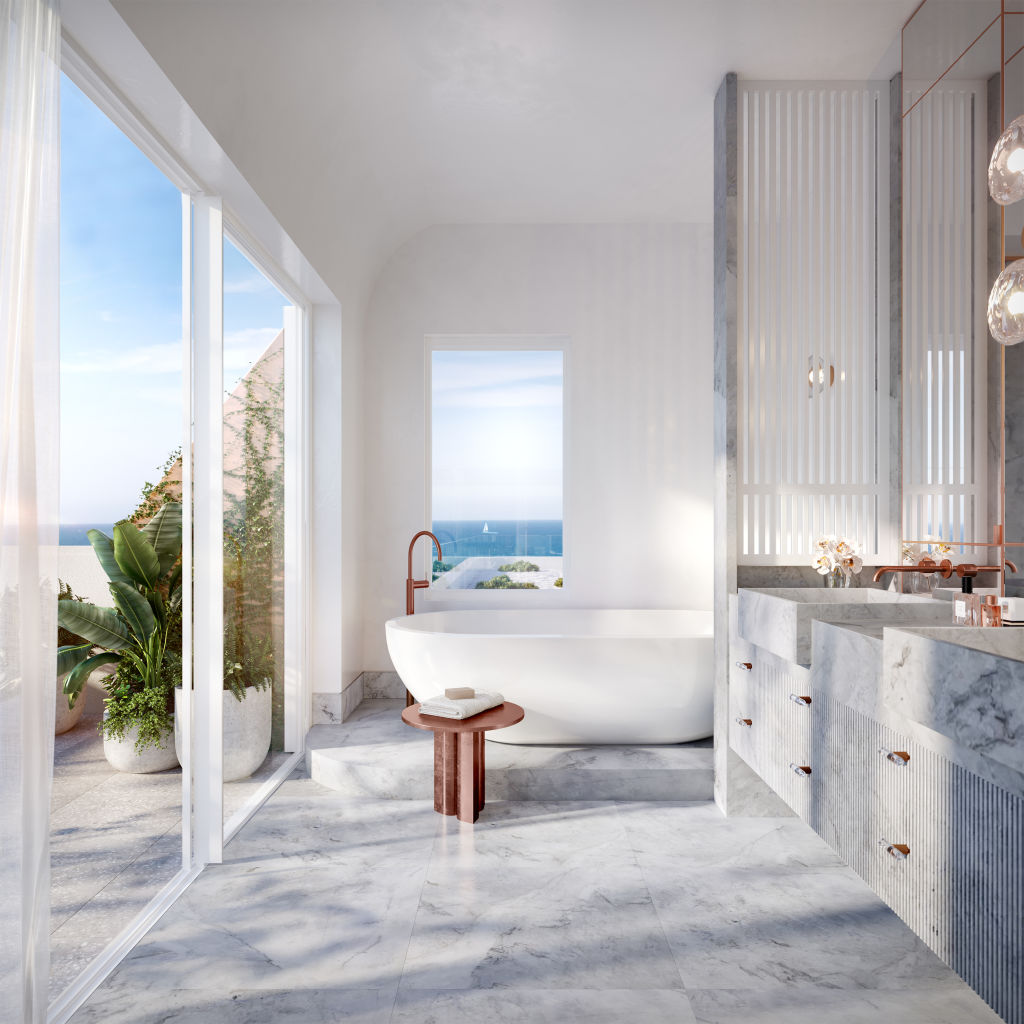 The interior design and colour palette are inspired by the vistas seen outside. Photo: Supplied