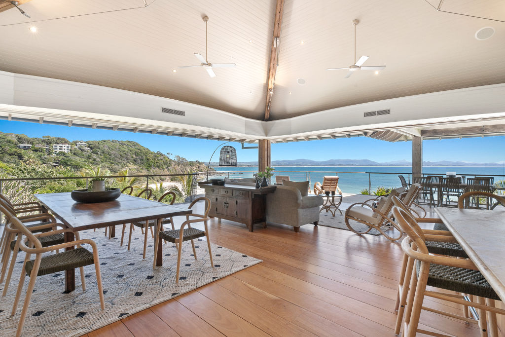 Geoff and Ros Morgan's Byron Bay house took a week to sell at the top of its $20 million to $22 million guide.