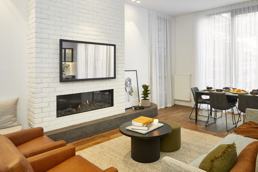 The Block 2020: Sarah and George's living and dining room. Photo: Channel Nine