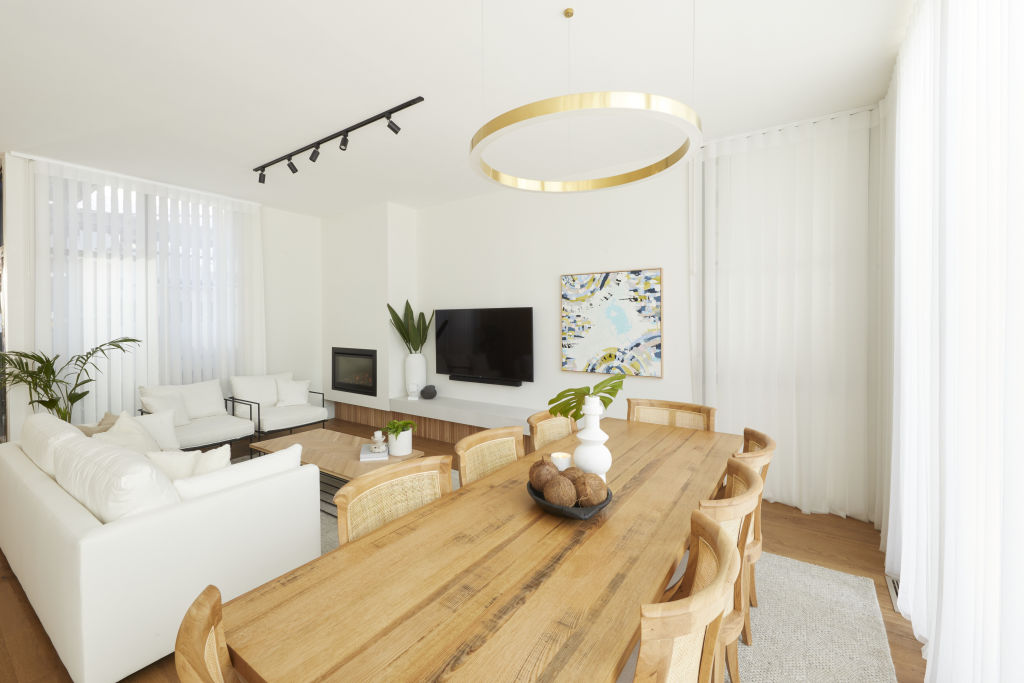Luke and Jasmin's living and dining room. Photo: Channel Nine
