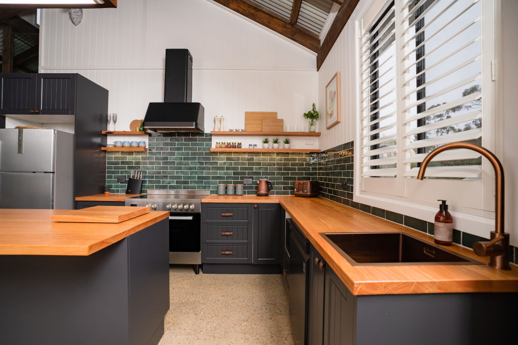 Dave and Beth championed raw materials throughout, including the kitchen. Photo: Simon Dallinger