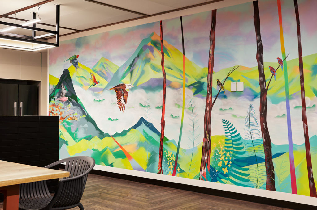 Get creative and brighten a bare wall by drawing and painting your own design. Mural by David Cragg. Photo: Rochelle Eagle