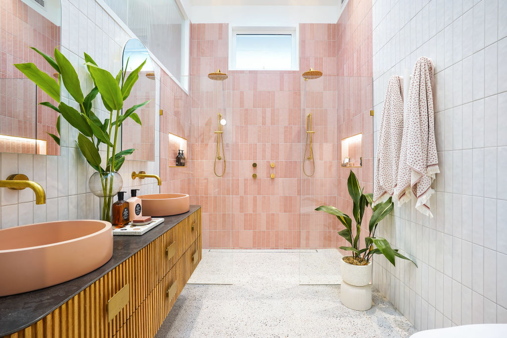 Lockdown has contributed to a renovation boom, with Block-inspired home owners taking the chance to improve their properties. Pictured: Jimmy and Tam's bathroom. Photo: Channel Nine