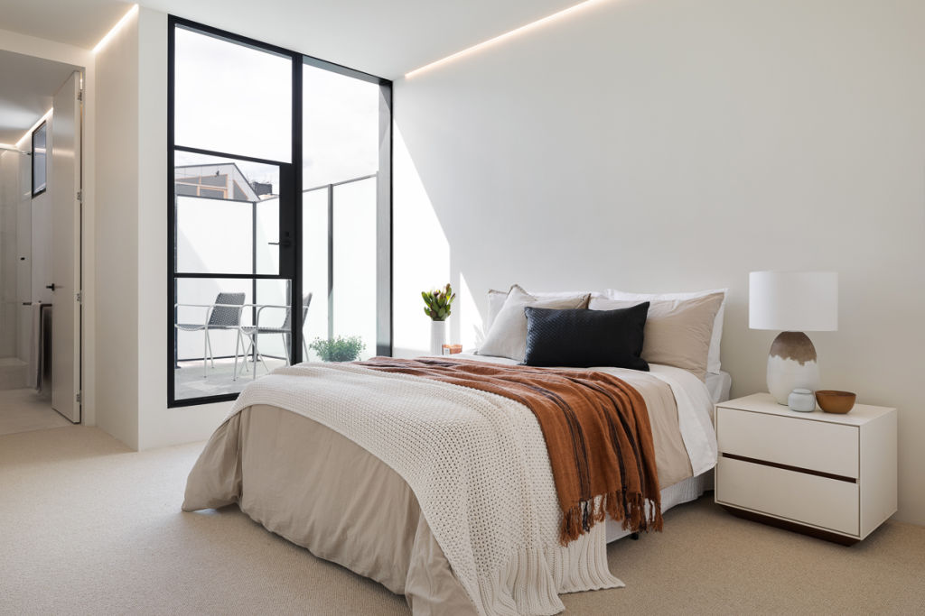 Light and bright: Sunlight streams into the main bedroom at Richmond House. Photo: Dylan James