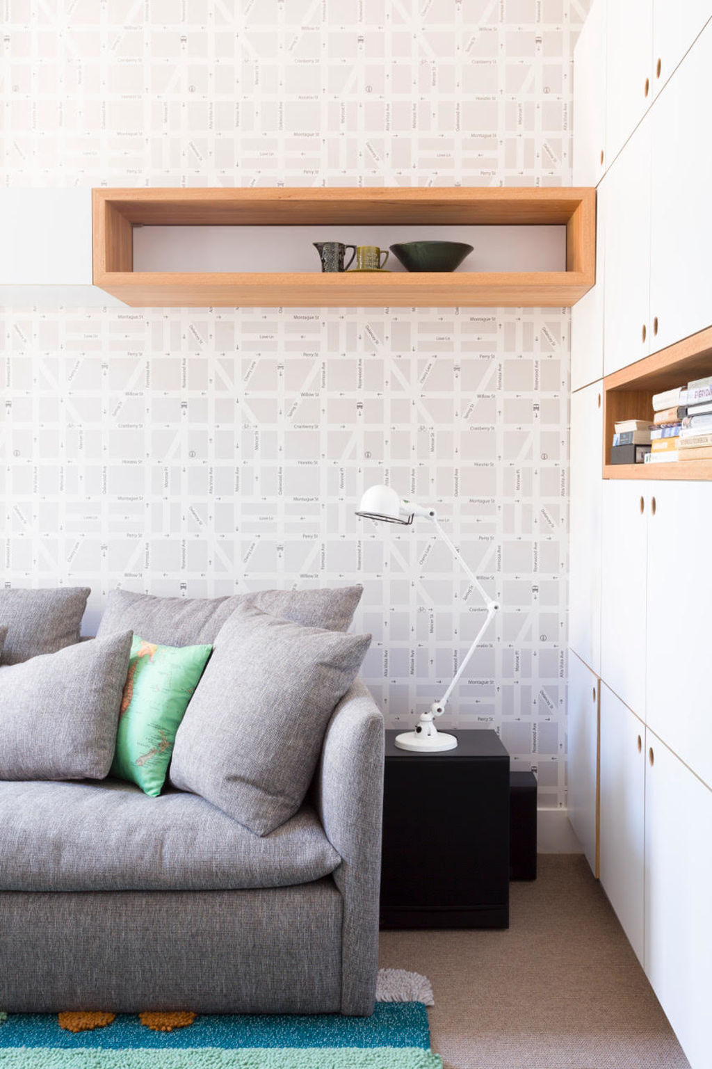 Wallpaper is a simple way to introduce patterns. Interior design: Petrina Turner Design. Styling: Megan Morton. Photo: Amorfo