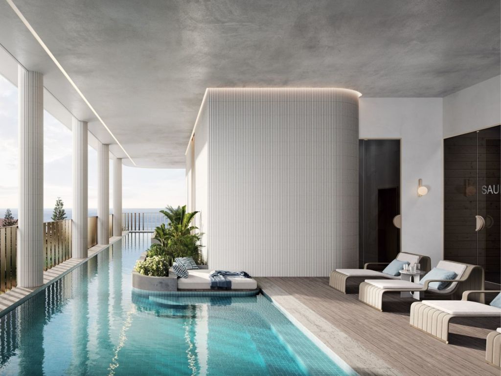 The heated pool at The Monaco, 2-4 MacArthur Parade, Main Beach, QLD. Photo: New Property Agent