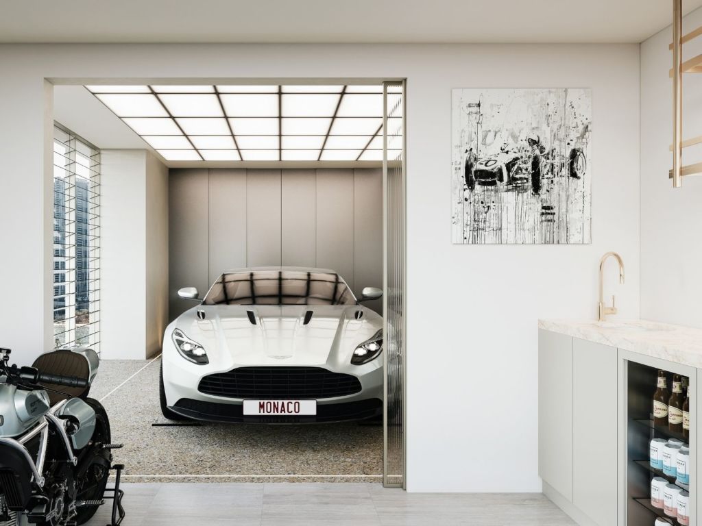 The optional sky garage at The Monaco, Main Beach. Photo: Supplied