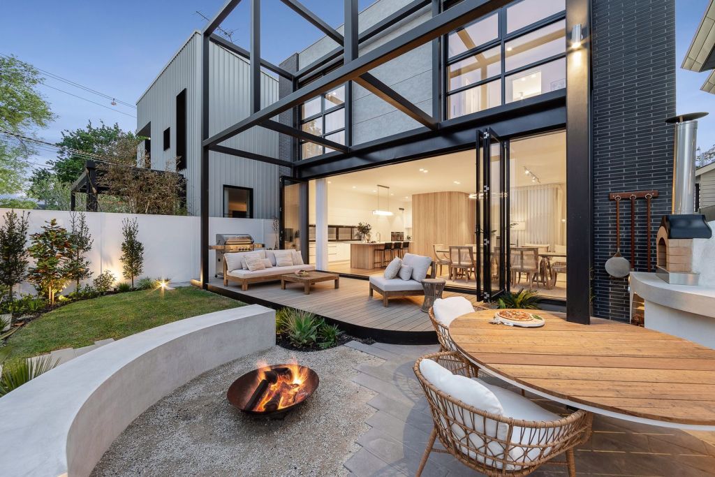 Complete with fire pit. Photo: Channel Nine