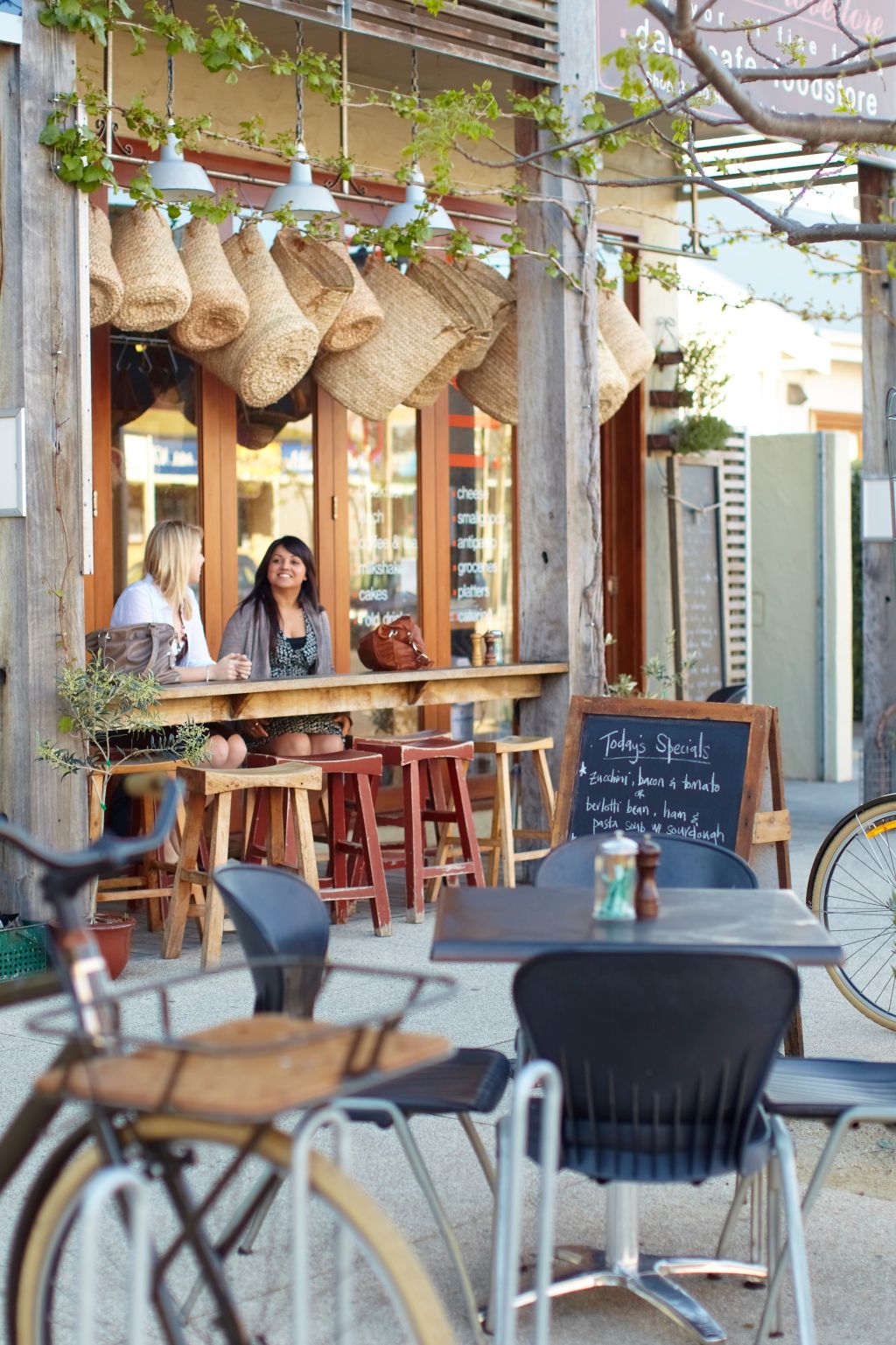 Coffee break at Annie's Provedore and Produce Store, Barwon Heads. Photo: Ewen Bell