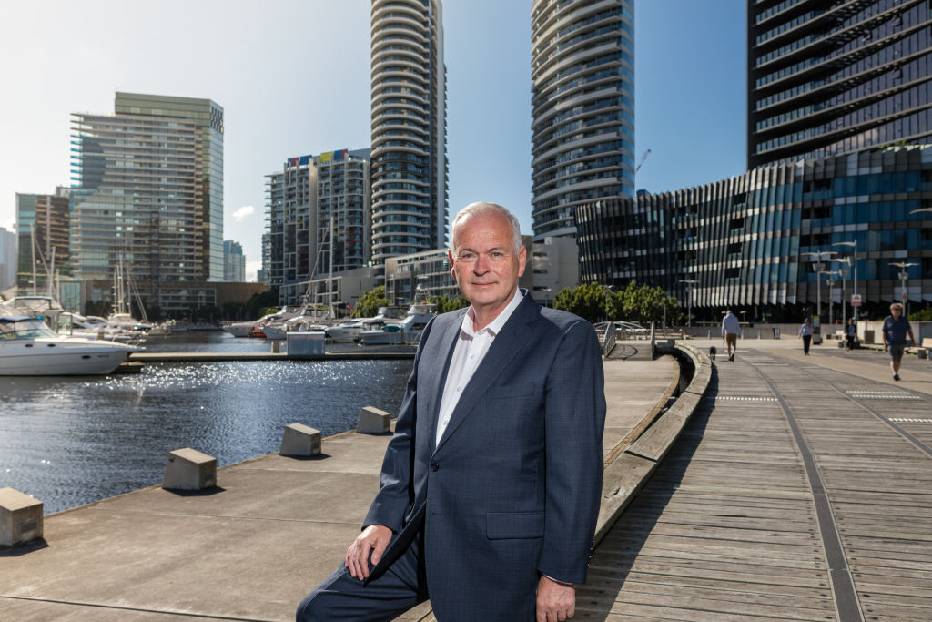 Docklands resident Geoff White has lived at Yarra’s Edge, alongside the marina, for nine years. Photo: Greg Briggs