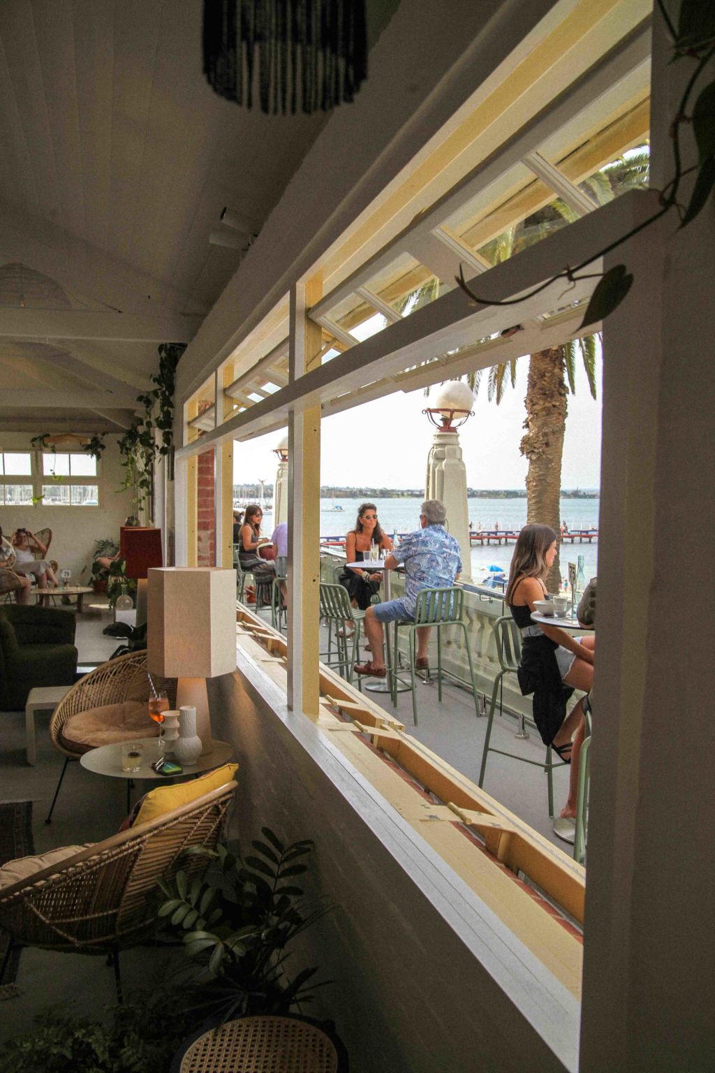 Bathers at the Beach House overlooks Corio Bay.