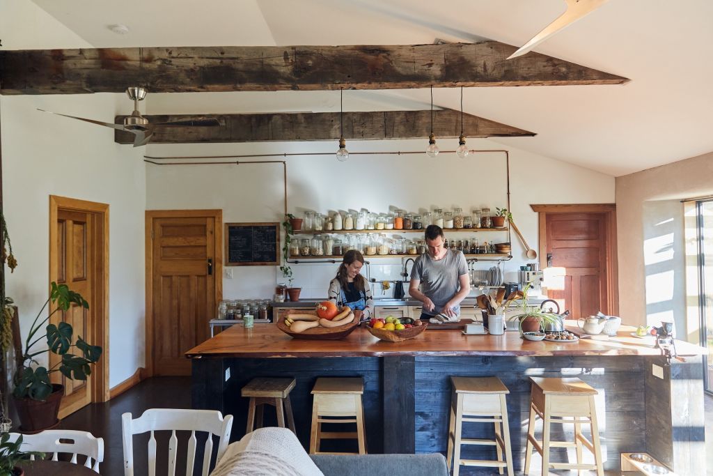 Dani Austin and Sam Ryan at home. Photo: Green Adelaide