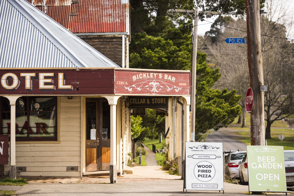 Historic eateries offering delicious fare include The Cosmopolitan Hotel in Trentham. Photo: Rob Blackburn