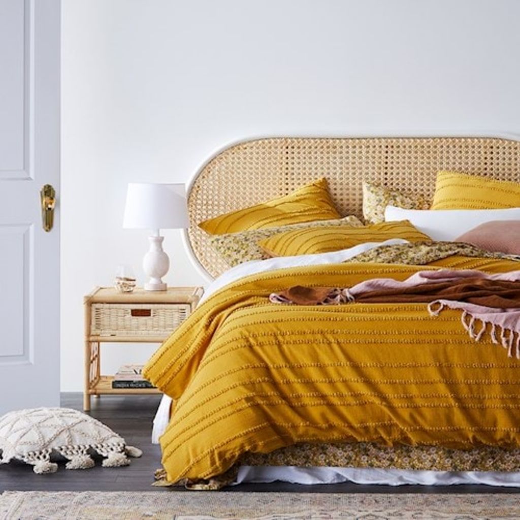 Millie mustard quilt cover from Adairs Photo: Supplied