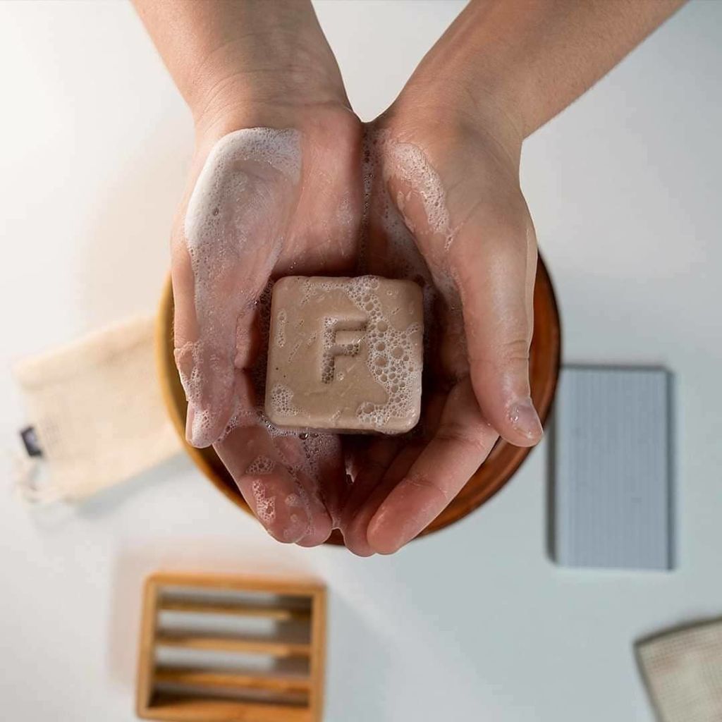 A simple lettering system means you won't mix your shampoo bar with your face wash bar. Photo: NueBar