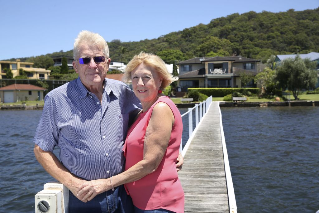 Ken Barber and Beverly Jones are set to put their waterfront home in Koolewong, on the Central Coast, on the market in the coming weeks. Photo: James Alcock