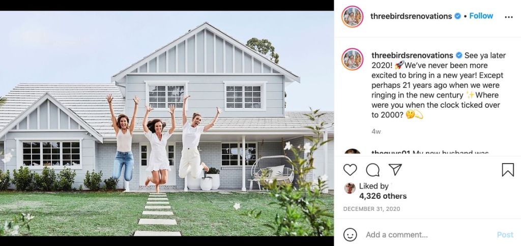 Three Birds Renovations is one of the biggest Australian Instagram influencers for home renovations